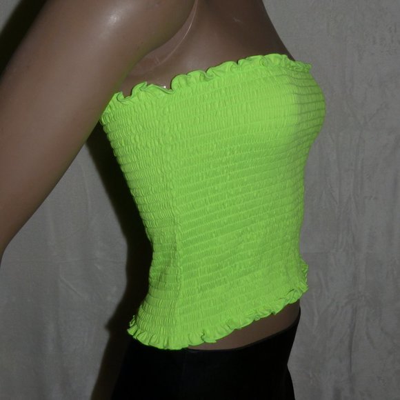 HOT KISS NEON GREEN TUBE TOP..SIZE XL - Picture 2 of 8